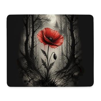 Mohn im dunklen Wald - Mousepad (Querformat) - Weiß - Vorne