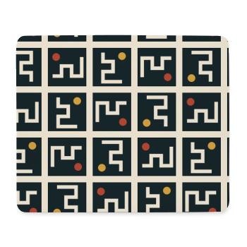 Labyrinthkacheln – Linien und Punkte - Mousepad (Querformat) - Weiß - Vorne