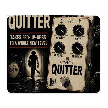 The Quitter Pedal – Vintage Rock Poster - Mousepad (Querformat) - Weiß - Vorne