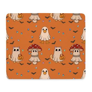 Halloween Katzen Geister Pilz Muster - Mousepad (Querformat) - Weiß - Vorne