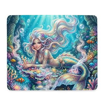 Korallenmeerjungfrau unter Gezeiten - Mousepad (Querformat) - Weiß - Vorne