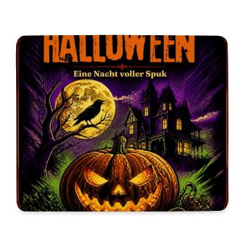Halloween Comic Kürbisnacht Spukhaus Kürbis Rabe - Mousepad (Querformat) - Weiß - Vorne
