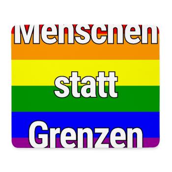 MENSCHEN STATT GRENZEN REGENBOGEN STATEMENT - Mousepad (Querformat) - Weiß - Vorne