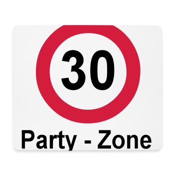 30.Geburtstag , Schild Party Zone (25) - Mousepad (Querformat) - Weiß - Vorne