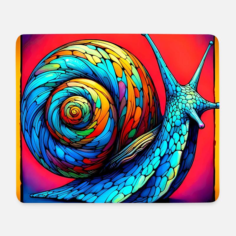 Schnecke - Mousepad (Querformat) - Weiß