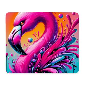 Flamant - Tapis de souris (format paysage) - blanc - Devant