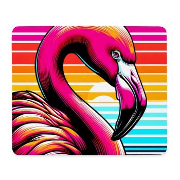 Flamant - Tapis de souris (format paysage) - blanc - Devant
