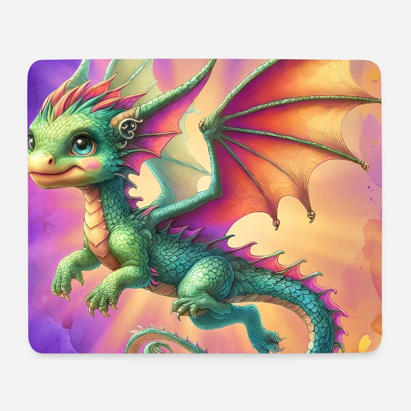 dragon - Tapis de souris (format paysage) - blanc