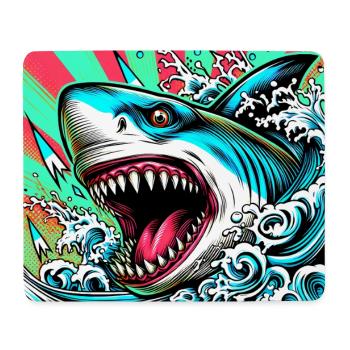 Hai - Mousepad (Querformat) - Weiß - Vorne