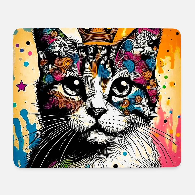 Katze - Mousepad (Querformat) - Weiß