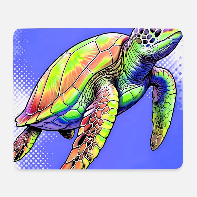 tortue - Tapis de souris (format paysage) - blanc