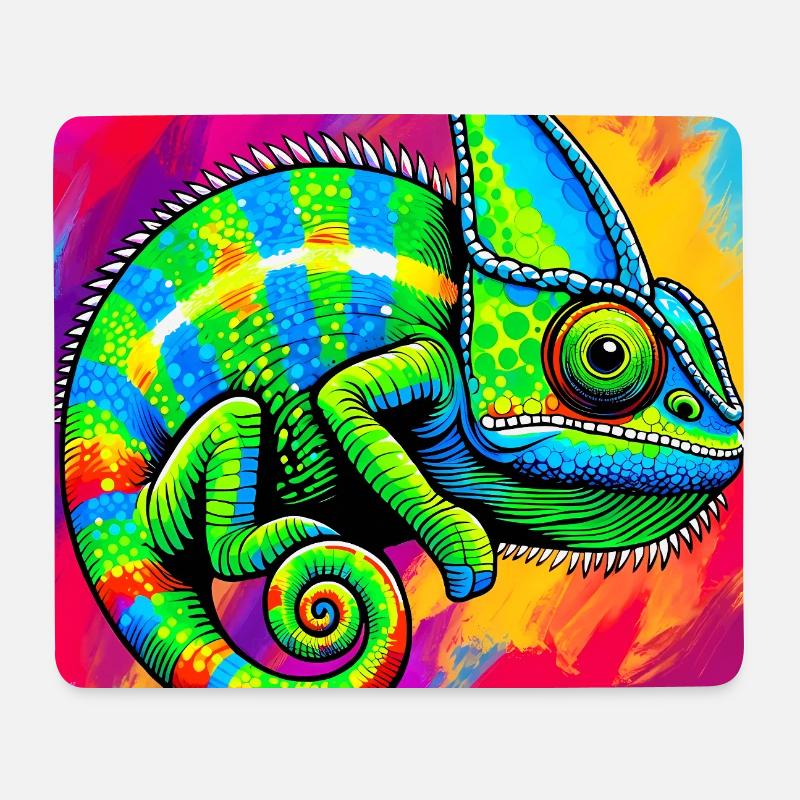 Chamäleon - Mousepad (Querformat) - Weiß