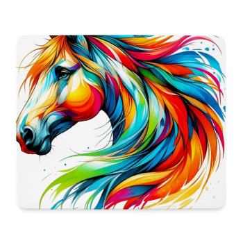 Cheval - Tapis de souris (format paysage) - blanc - Devant