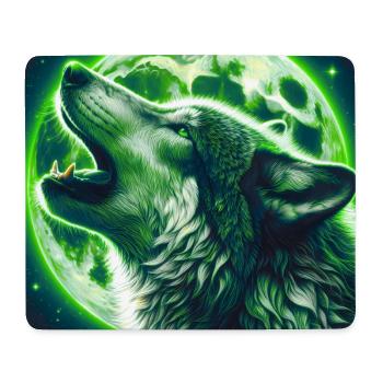 Wolf howls at the Full Moon - Mouse Pad (horizontal) - white - Front