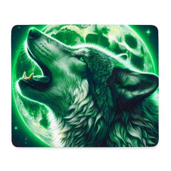 Wolf howls at the Full Moon - Mouse Pad (horizontal) - white - Front