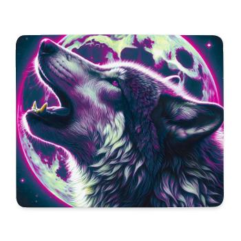 Wolf heult zum Vollmond - Mousepad (Querformat) - Weiß - Vorne