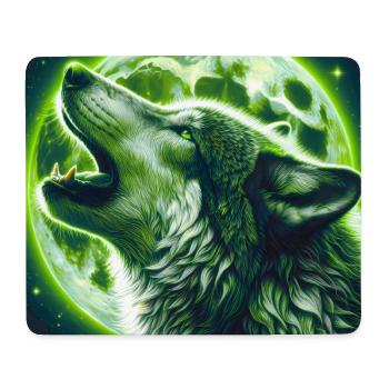 Wolf howls at the Full Moon - Mouse Pad (horizontal) - white - Front