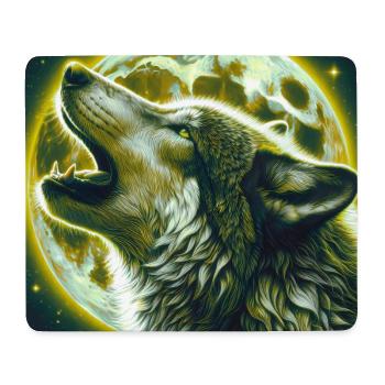 Wolf howls at the Full Moon - Mouse Pad (horizontal) - white - Front
