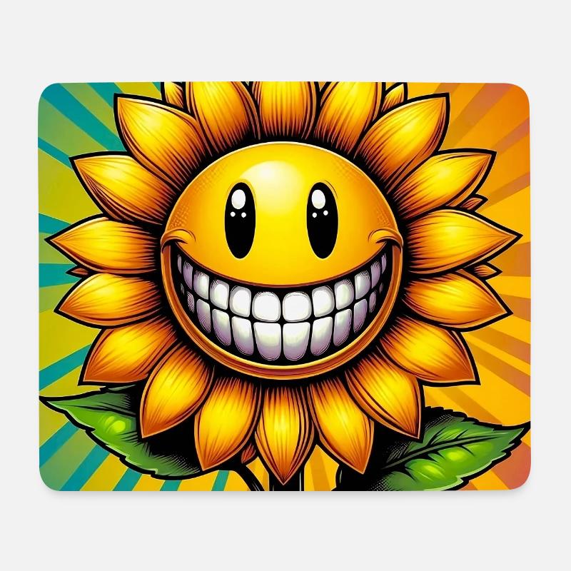 Sonnenblume - Mousepad (Querformat) - Weiß