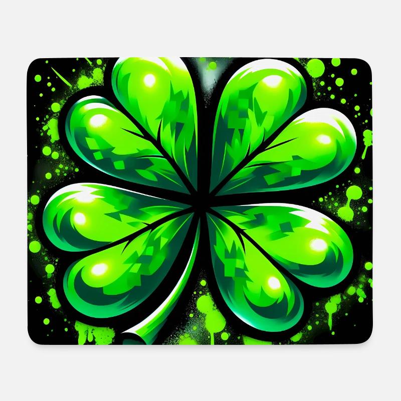 Four-leaf clover - Mouse Pad (horizontal) - white