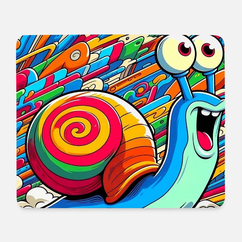 Schnecke - Mousepad (Querformat) - Weiß
