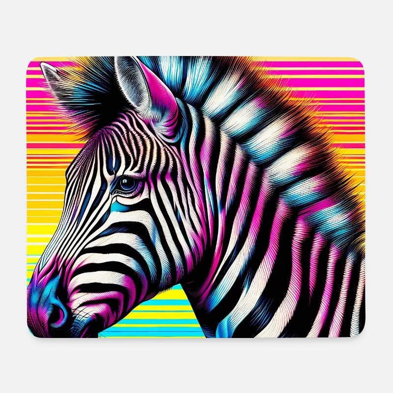 Zebra - Mousepad (Querformat) - Weiß