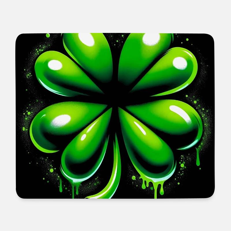 Four-leaf clover - Mouse Pad (horizontal) - white