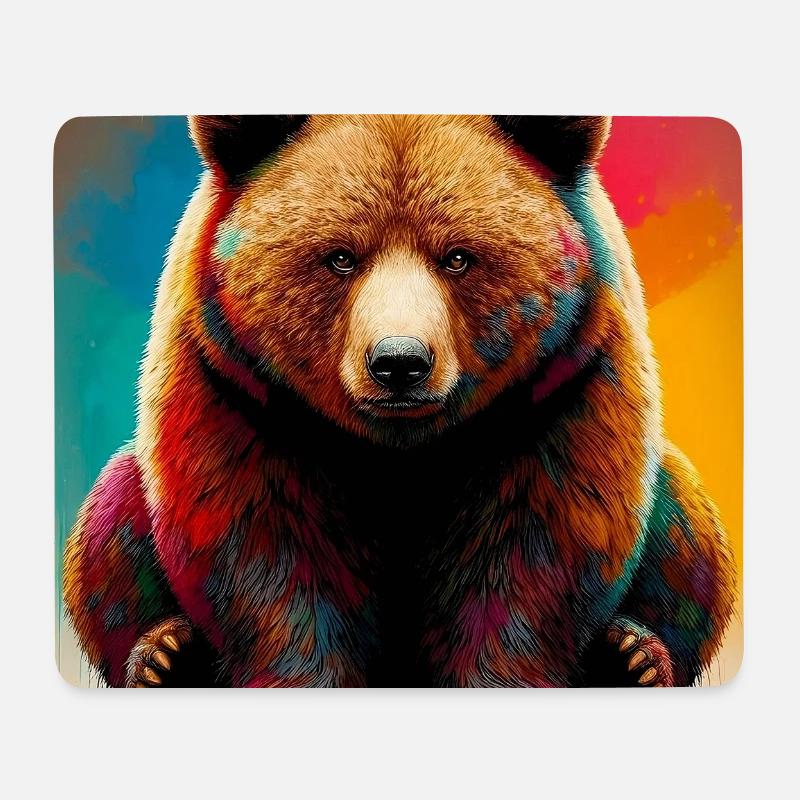 Bär - Mousepad (Querformat) - Weiß