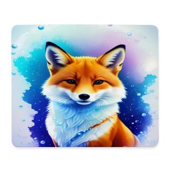 Renard féerique néon - Tapis de souris (format paysage) - blanc - Devant