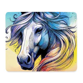 cheval - Tapis de souris (format paysage) - blanc - Devant
