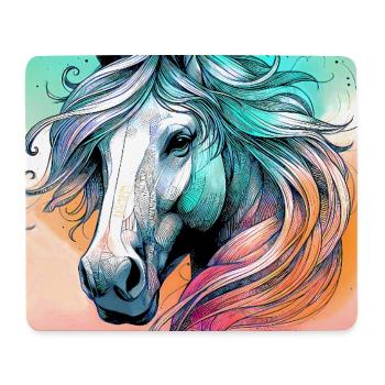 cheval - Tapis de souris (format paysage) - blanc - Devant