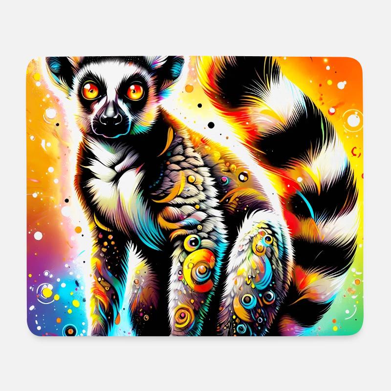 Lémurien - Tapis de souris (format paysage) - blanc