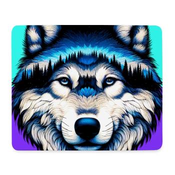 Loup - Tapis de souris (format paysage) - blanc - Devant