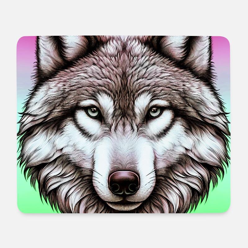 Wolf - Mouse Pad (horizontal) - white