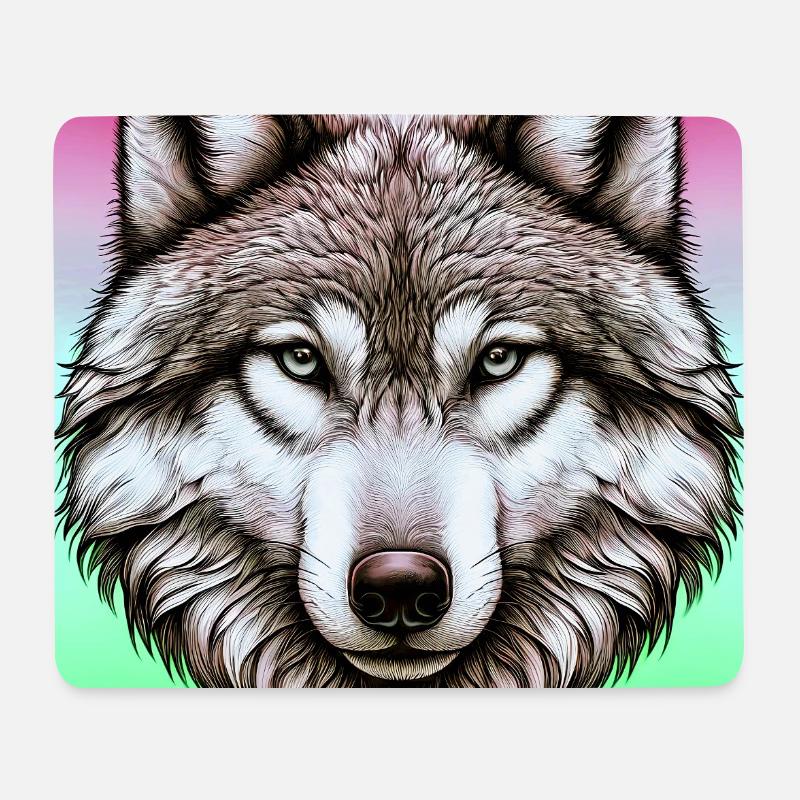 Wolf - Mouse Pad (horizontal) - white