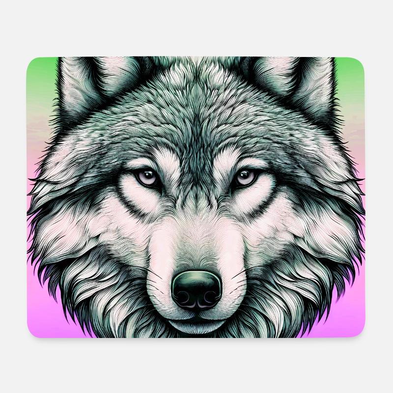Wolf - Mouse Pad (horizontal) - white