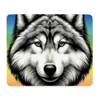 Wolf - Mousepad (Querformat) - Weiß - Vorne