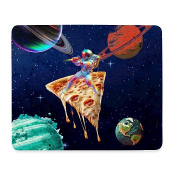 Astronaut Rides Pizza In Space Funny Space T - Mouse Pad (horizontal) - white - Front