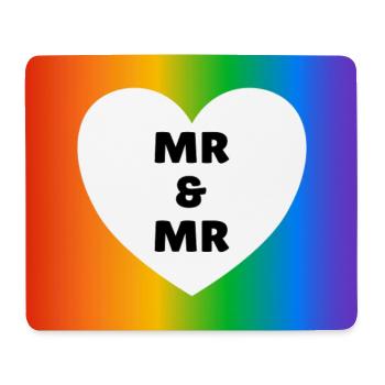 Gleichgeschlechtliche Ehe: Zwei Ehemänner Rainbow - Mousepad (Querformat) - Weiß - Vorne