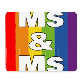 Frau & Frau Regenbogenstolz - Mousepad (Querformat) - Weiß - Vorne