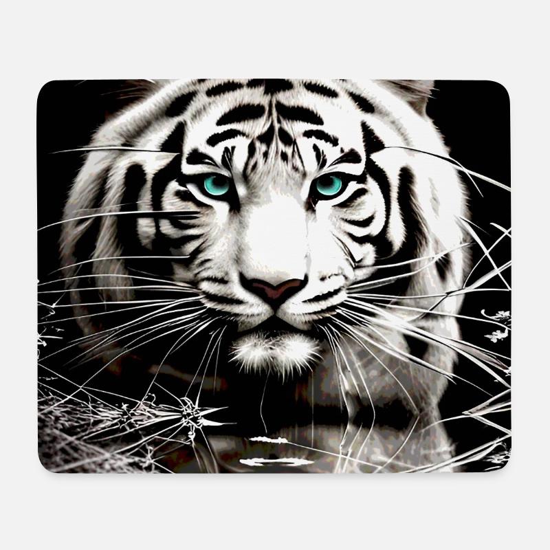 Weißer Tiger - Mousepad (Querformat) - Weiß