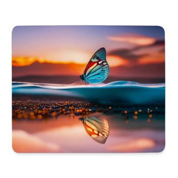 Bunter Schmetterling bei Sonnenuntergang - Mousepad (Querformat) - Weiß - Vorne
