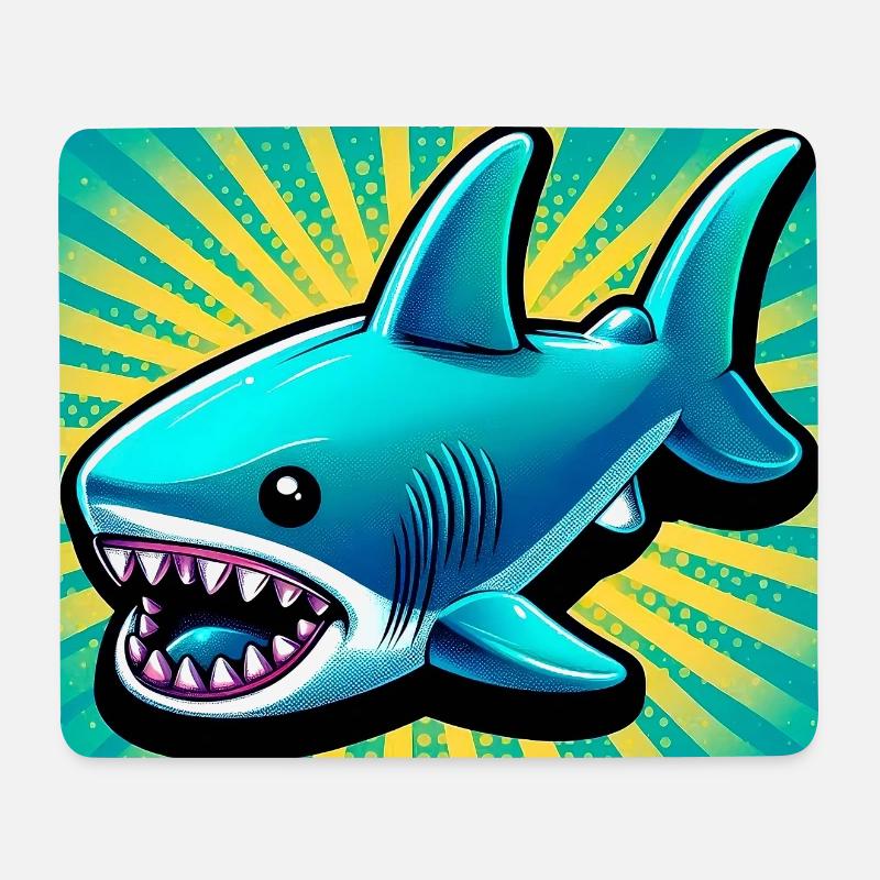 Hai - Mousepad (Querformat) - Weiß