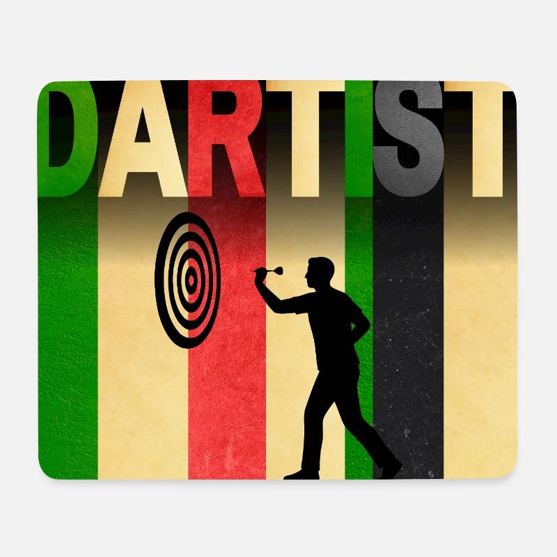 Dartist: Kunst trifft Dart Retro-Streifen - Mousepad (Querformat) - Weiß