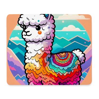 Alpaga - Tapis de souris (format paysage) - blanc - Devant