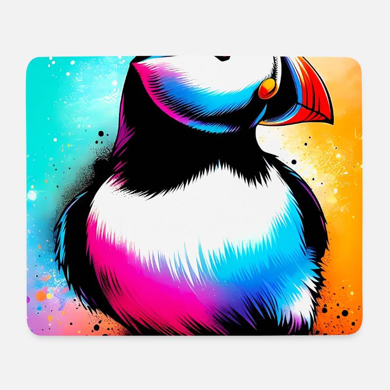 macareux - Tapis de souris (format paysage) - blanc