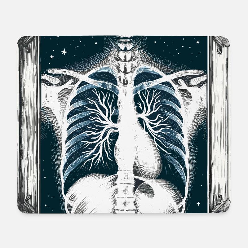 Medizinische Kunst Thoraxmalerei Radiologie - Mousepad (Querformat) - Weiß