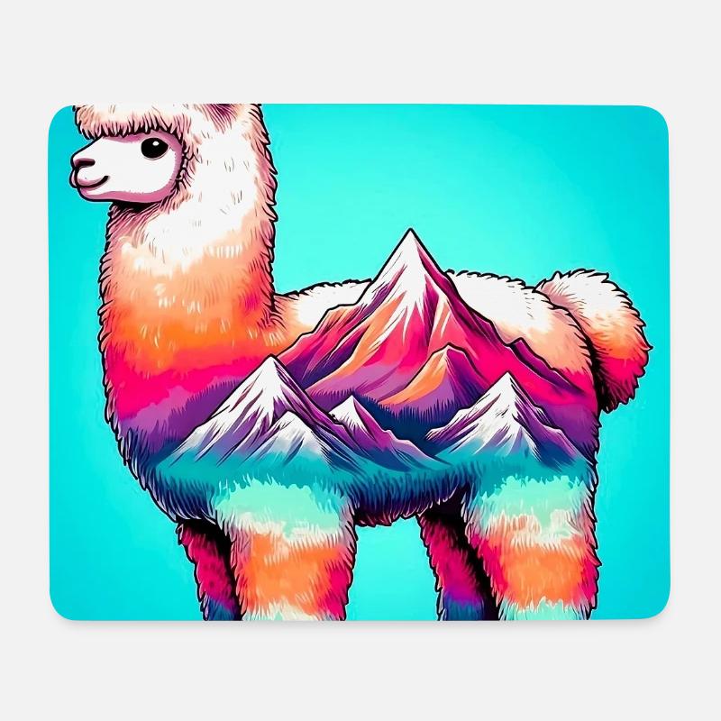 Alpaka - Mousepad (Querformat) - Weiß