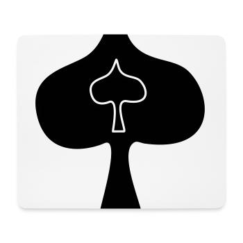 Stilisierte_Spielkarte_Pik - Mousepad (Querformat) - Weiß - Vorne