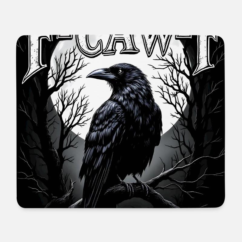 F-Caw-F Raven Moon Gothic - Mousepad (Querformat) - Weiß